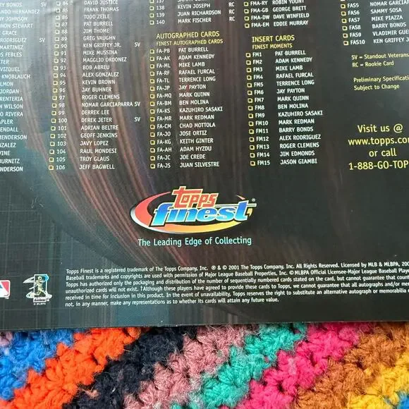 2001 Topps Finest Barry Bonds Promo Sales Sheet Ad - SF Giants 50th Year Rare - Picture 8 of 9